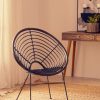 Java Black Natural Rattan Round Chair - Image 2