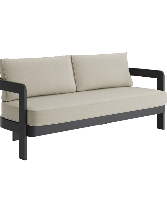 N3 Kohl Three Seater Sofa Sand Canvas