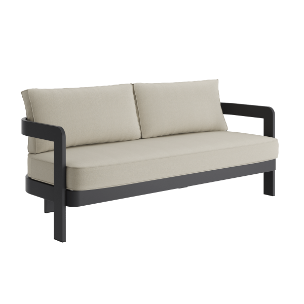 N3 Kohl Three Seater Sofa Sand Canvas