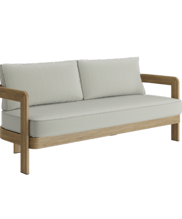 N3 Oak Three Seater Sofa Sage Twill