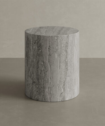 Porto Travertine Side Table, Grey